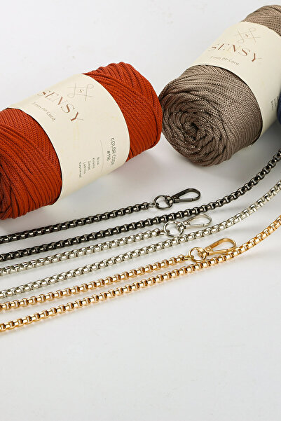 SENSY Kutu Model Demir Çanta Zinciri Siyah 120 Cm