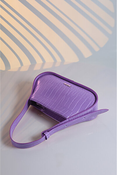 Rimense Lilac Women's Baguette Bag - Adjustable Strap and Hand and Shoulder Design