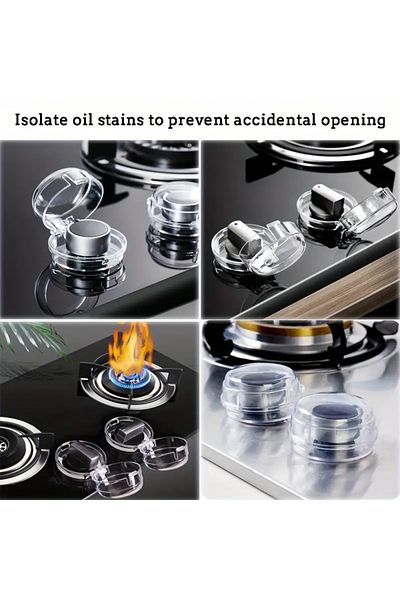 SAVORYHOME 2pcs Kitchen Oven Gas Cooker Button Cover - Transparent Color, Button Control Switch, Protective Cover