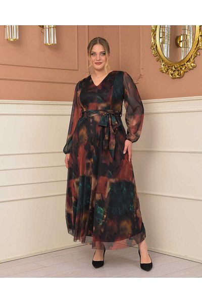CİXAPLE Rochie maxi cu decolteu in V imprimata