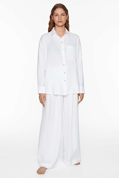 Oysho 100% Linen Long Sleeve Shirt