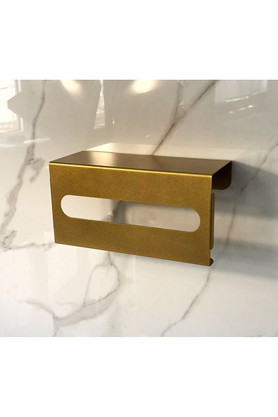 VELUX HOME Gold Colored Practical Metal Check Al Napkin Holder - Kitchen Organizer and Paper Towel Holder