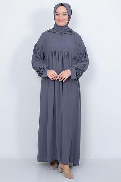 MARQUANT Μακρύ φόρεμα Hijab με κορδόνι με φερμουάρ γιακά
