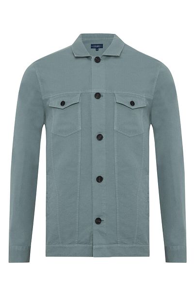Germirli Cotton Linen Vintage Jacket Shirt - Mineral Green with Fillet Pocket