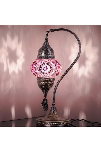 Demmex Gooseneck 40cm - 100% Handcrafted Authentic Turkish Lamp and Moroccan Mosaic Table Bedside