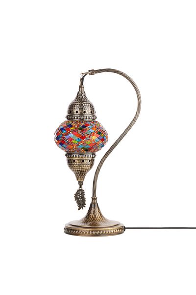 Demmex Gooseneck 40cm - 100% Handcrafted Authentic Turkish Lamp and Moroccan Mosaic Table Bedside