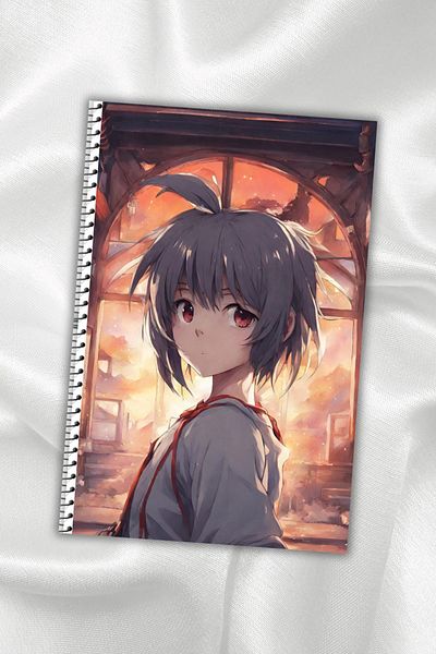 daily notebook دفتر أنيمي غير مبطن، 64 ورقة، مقاس A5 (15×21 سم)