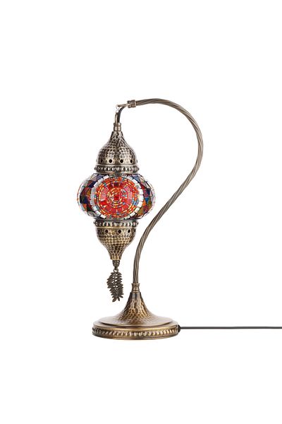 Demmex Gooseneck 40cm - 100% Handcrafted Authentic Turkish Lamp and Moroccan Mosaic Table Bedside