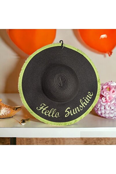 Shopiolog Ψάθινο Χρώμα Γυναικείο Καπέλο Παραλίας - Φυσικό Μαύρο Sute Bucket Κ...