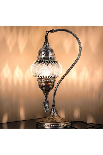 Demmex Gooseneck 40cm - 100% Handcrafted Authentic Turkish Lamp and Moroccan Mosaic Table Bedside