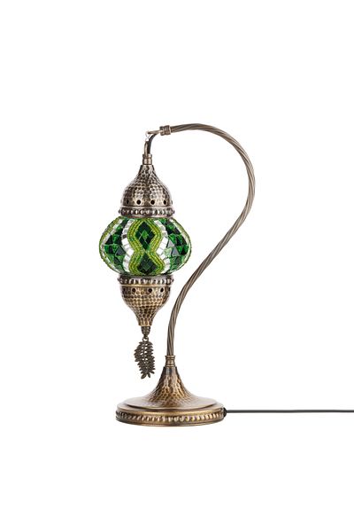 Demmex Gooseneck 40cm - 100% Handcrafted Authentic Turkish Lamp and Moroccan Mosaic Table Bedside