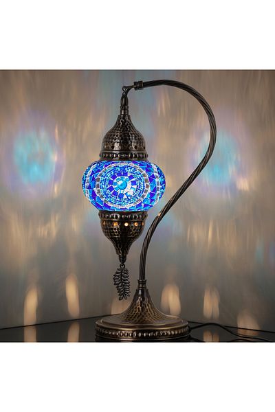 Demmex Gooseneck 40cm - 100% Handcrafted Authentic Turkish Lamp and Moroccan Mosaic Table Bedside