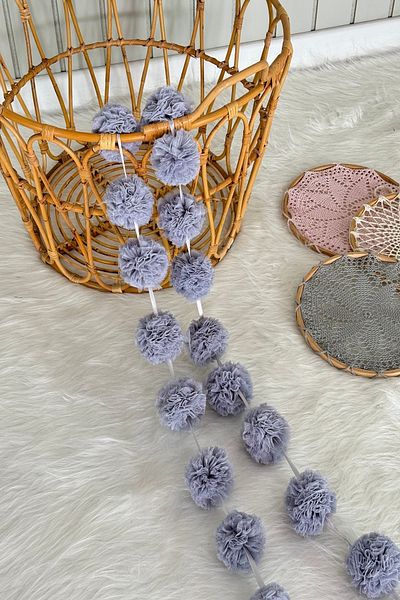 Pastelya Gray Mini Pompom - Sequential Design