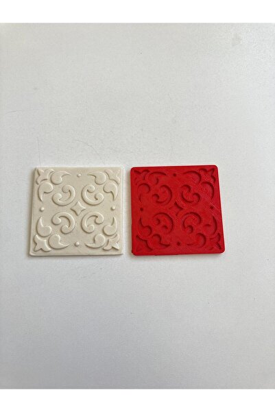 Volala طين سيراميك مقاس 7 × 7 سم - ختم بوليمر بنمط بلاط باروكي