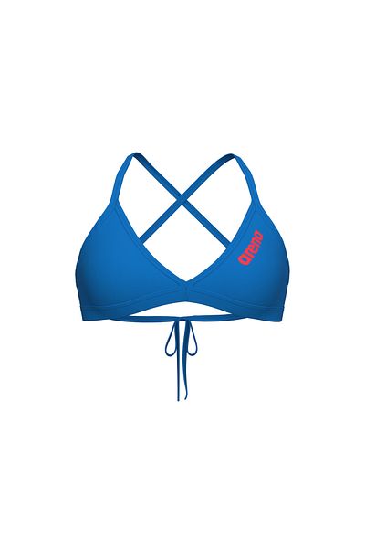 ARENA Top de baie pentru echipe pentru femei - Top de bikini solid cu cravată