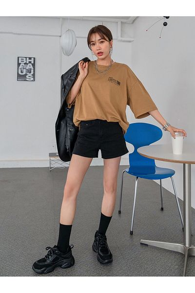 Revasser Unisex Limited Edition - Πολύχρωμο, ειδικά εμπριμέ, υπερμεγέθη βαμβακερό χτενισμένο μπλουζάκι με λαιμόκοψη