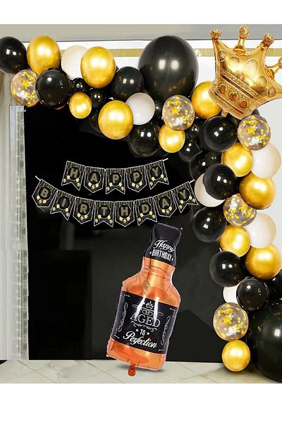 Bkmc Happy Birthday Viskili King Concept για αγόρια γενέθλια - Σετ με φανταχτερό μπαλόνι και αλυσίδα