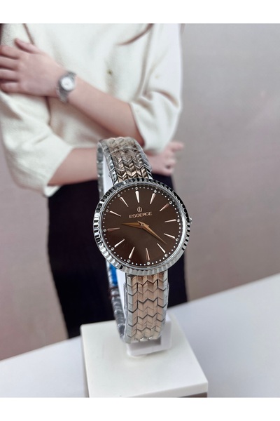 Essence Women's Wristwatch - Coffee Color, Exquisite Bracelet, 5 ATM Waterproof