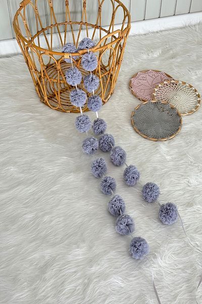 Pastelya Gray Mini Pompom - Sequential Design