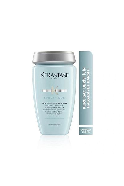 Kerastase Bain Riche Dermo Calm Sensitive - 250 ML Nourishing Shampoo, For Dry and Damaged Hair
