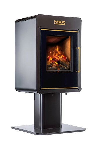 Miklos Steel Designo Ayaklı Şömine Odun Sobası 8 Kw Gold İthal