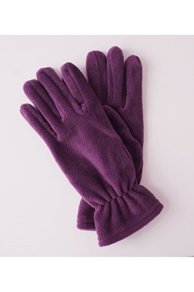 Mrey Purple Candy Colored Women's Thermal Winter Fleece - Gloves Neck Collar Hat Set of 3