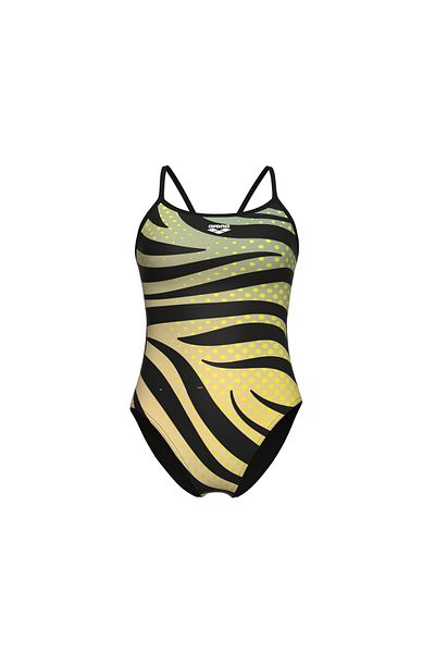 ARENA Costum de baie pentru femei ARENA cu mai multe dungi - Design cu dantela la spate
