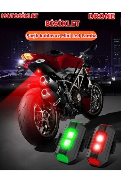 point marketing Rgb Motosiklet Drone Bisiklet Otomotiv Şarjlı Kablosuz Mini L...