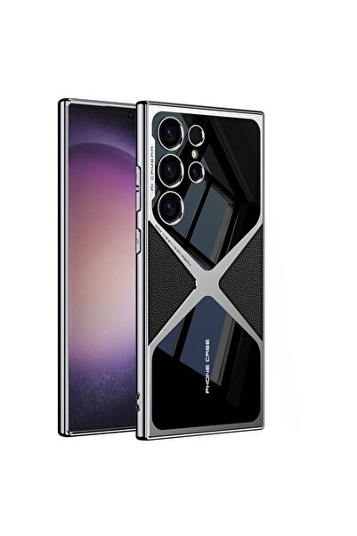 Gpack Samsung Galaxy S23 Ultra Kılıf X-Pro Ultra İnce Kamera Korumalı Deri Detaylı Siyah