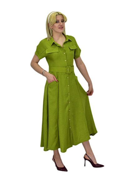 Woow Women's Belted Dress with Pockets - Ayrobin BGL-ST03776