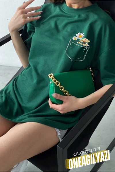 oneagılyazı Tricou oversize cu imprimeu floral