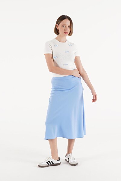 Hipo Trend Білий кроп-топ - з синьою стрічкою