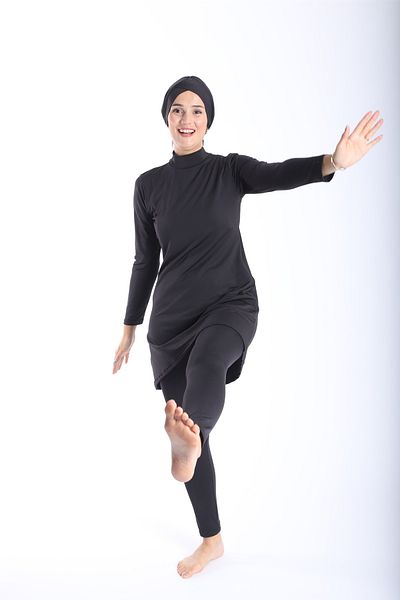 My-o Long Sleeve Hijab Women's Swimsuit - Solid Color 38-52