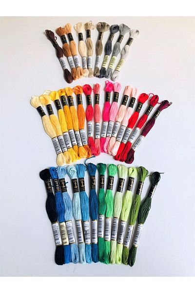Anchor Muline Most Used 36 Colors Embroidery Thread Set Multicolor 25 - 49 Gr