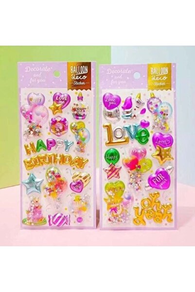 Bluoksweet 2 coli de modele decorative pentru ziua de naștere - autocolant 3D...