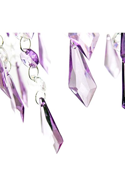 ASR Modern Çocuk Odası Taşlı Avize Pembe Mavi Mor Fuşya Transparan Renklerde Sarkıt Aydınlatma