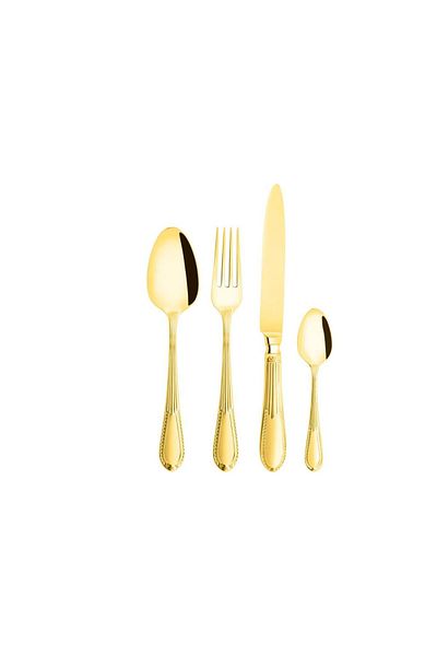 BUGATTI Elisa Shiny Gold - 24 Piece Spoon and Knife Set