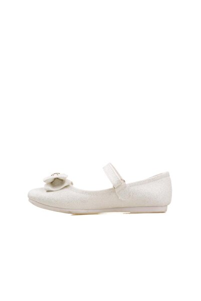 m2s Mother of Pearl Glitter Coated Velcro Ballerinas