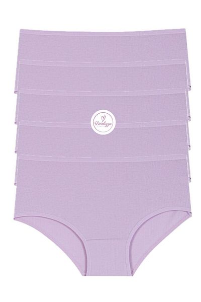 DONLİZZA High Waist Lilac Women's Panties - 5 Pieces