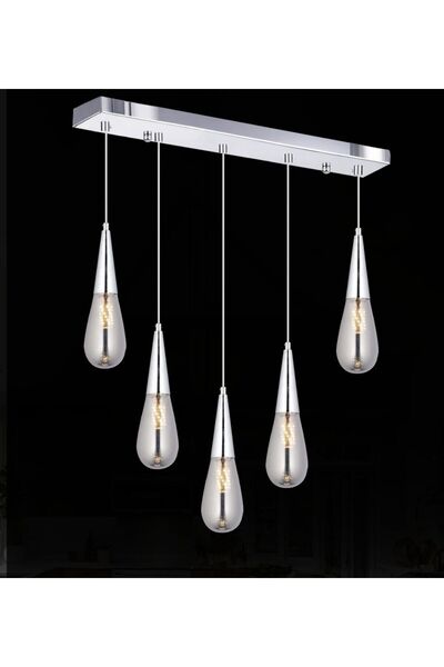 RONİSU AYDINLATMA Sezgi 5'Li Sıralı Camlı Avize