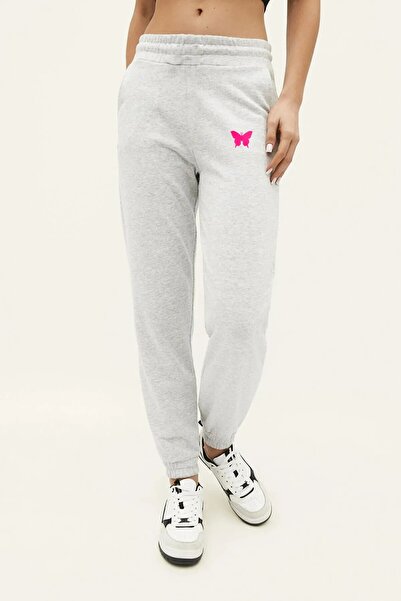 DAXİS Sportwear Company Дълги панталони с печат на пеперуди за големи размери