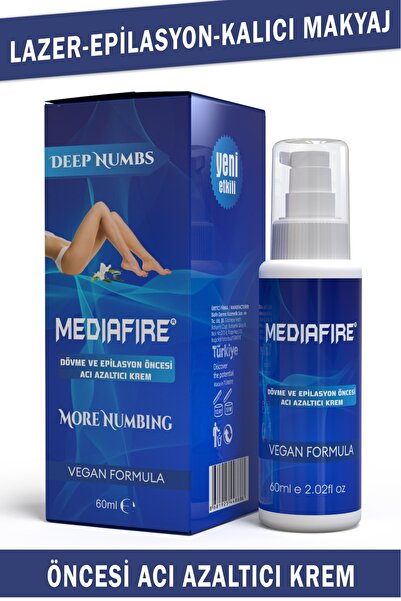 MediaFire Lazer Epılasyon Kalıcı Makyaj Öncesi Acı Azaltıcı Anestezi Krem 60ml