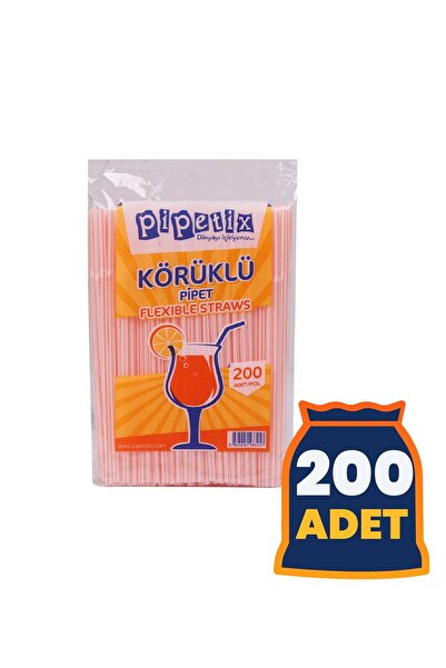 pipetix Körüklü Pipet Turuncu Çizgili PİPETİX - 200 adet