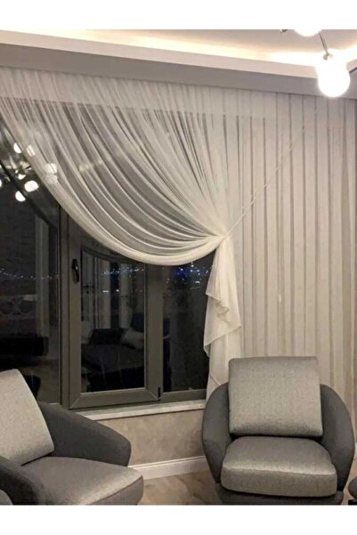 Yuka Bura Home 1 Τεμάχιο διπλό πέτο Κουρτίνες Τούλι Κορδόνι Συλλογής Σχοινιού...