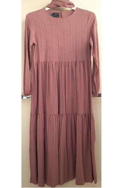 N.Y.YILDIZ STAR NADA - Rochie din poliester din bumbac cu dungi drepte
