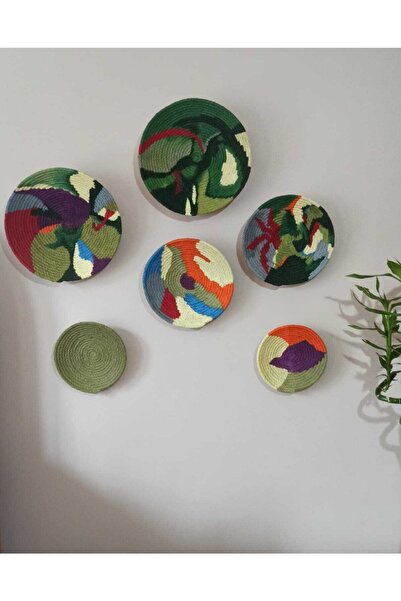 Joly El Yapımı Afrikan Tabak Etnik Hasır Tabak Seti Bohem Duvar Dekoru Afrika Tabak