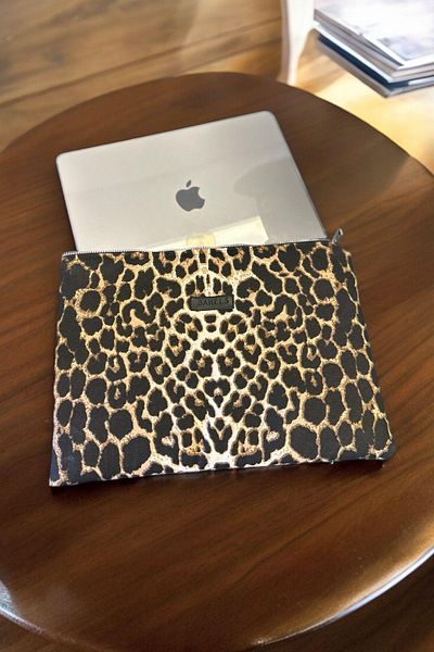 BAHELS 13-14 Inch Portfolio Bag - Viral Leopard Pattern Laptop Tablet Case