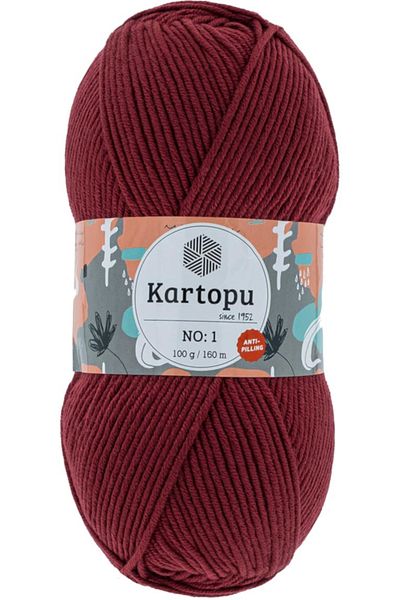 Kartopu Βουργουνδία Πλεκτό Σχοινί - Νο:1 Anti-pilling K110