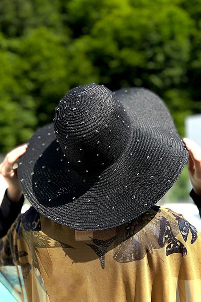 Remsa Mayo Black Straw Hat - RŞ-96, Remsa Stone Detailed