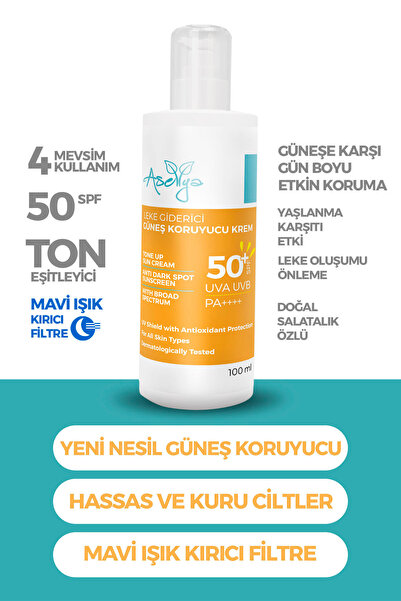 asellya sağlıklı yaşam Akneye Eğilimli Ciltler Için Leke Karşıtı 50 Spf Güneş...